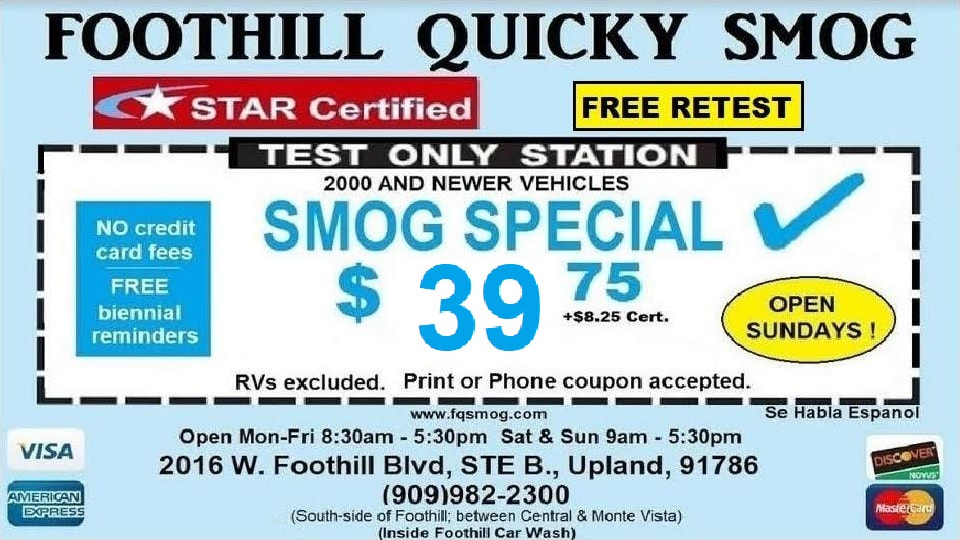 Foothill Quicky Smog - Coupon