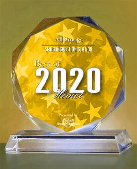 2020 Best Hemet, San Jacinto Smog Test Center Award